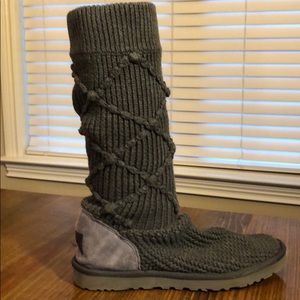 Pair of gray Ugg sweater boots size 9